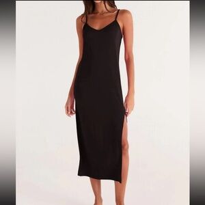 Z Supply Cora Midi Dress In Black size L